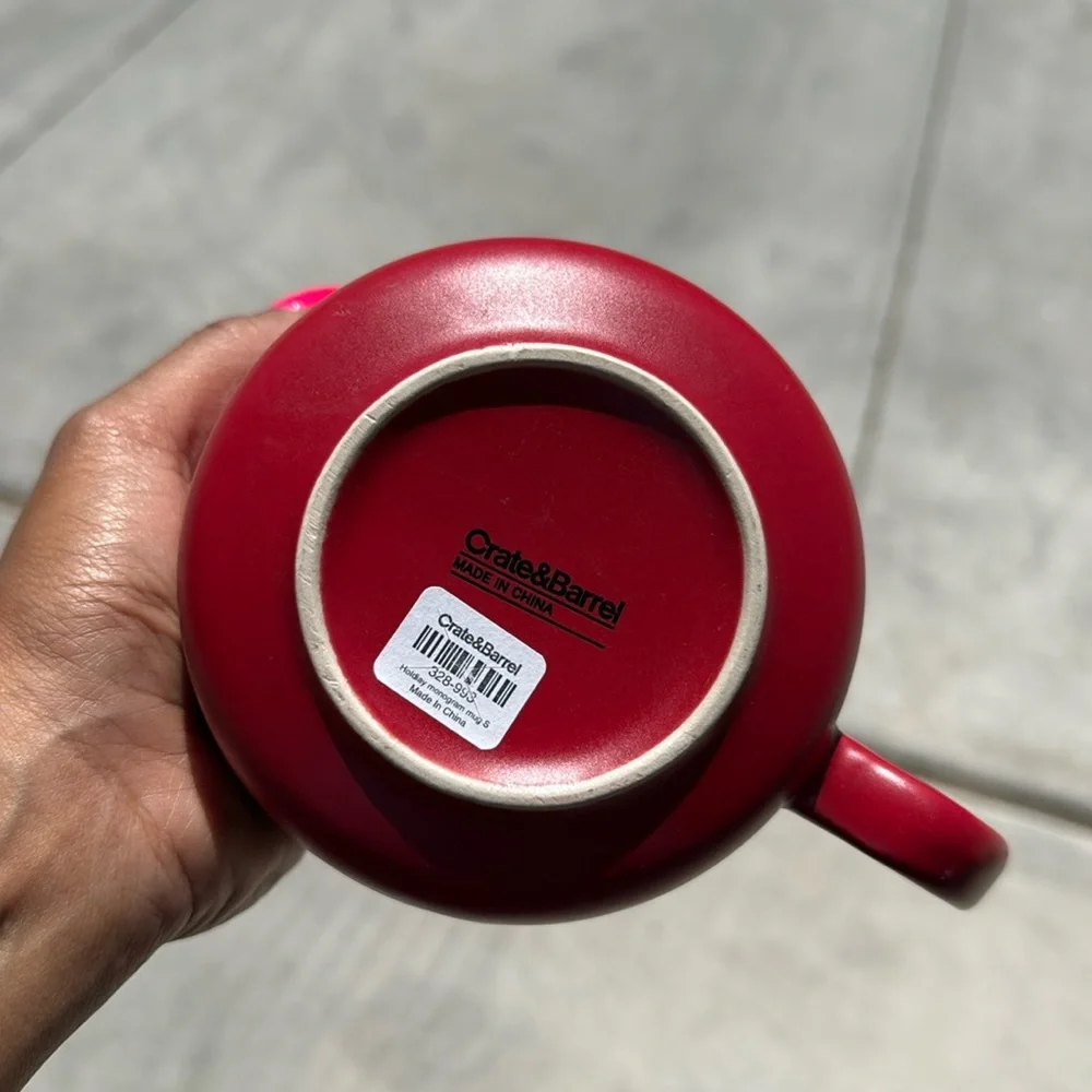 New Crate & Barrel Holiday Initial Mug Letter S